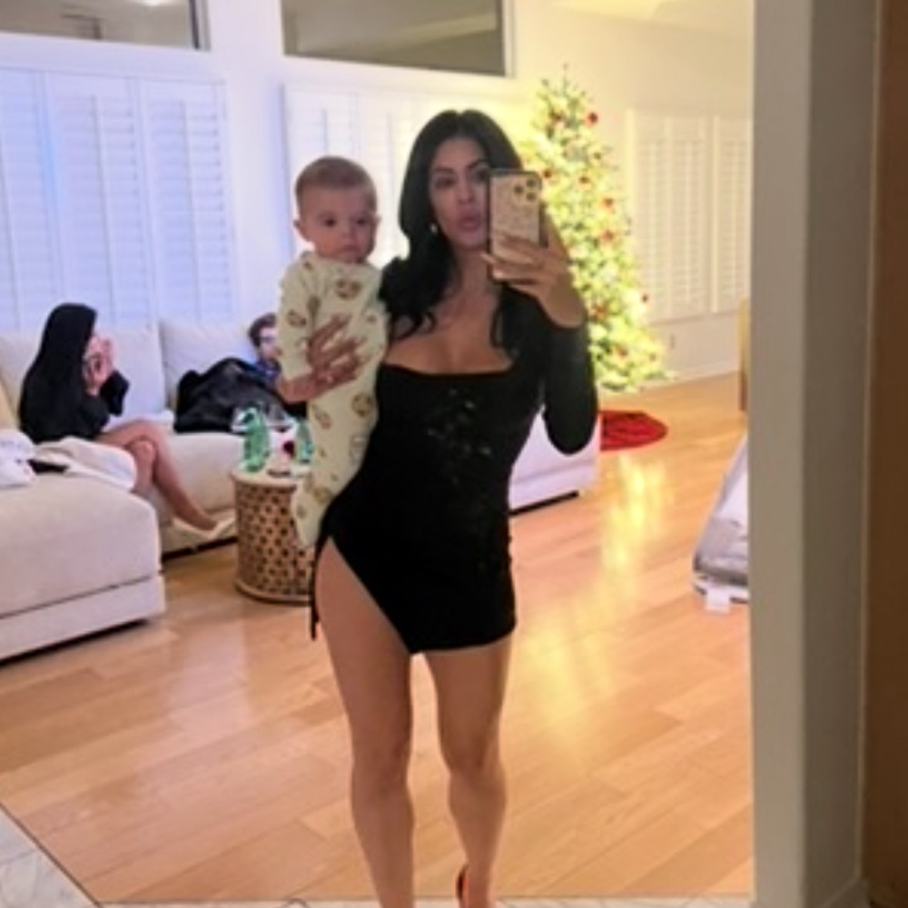Tiger must Elegant Black Women's Dress with high slit